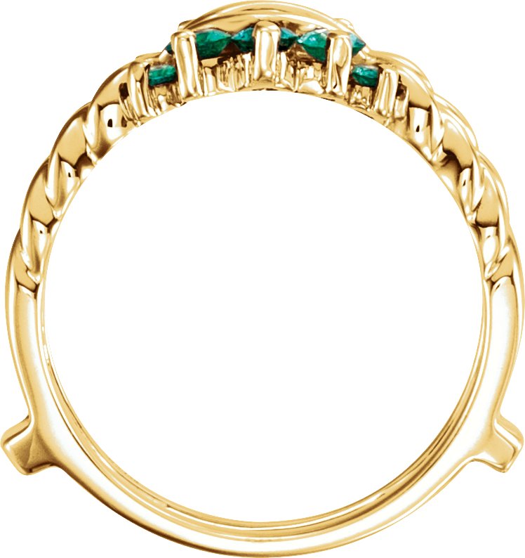 Alternative view of Natural Emerald Ring Guard – 14K Yellow Gold