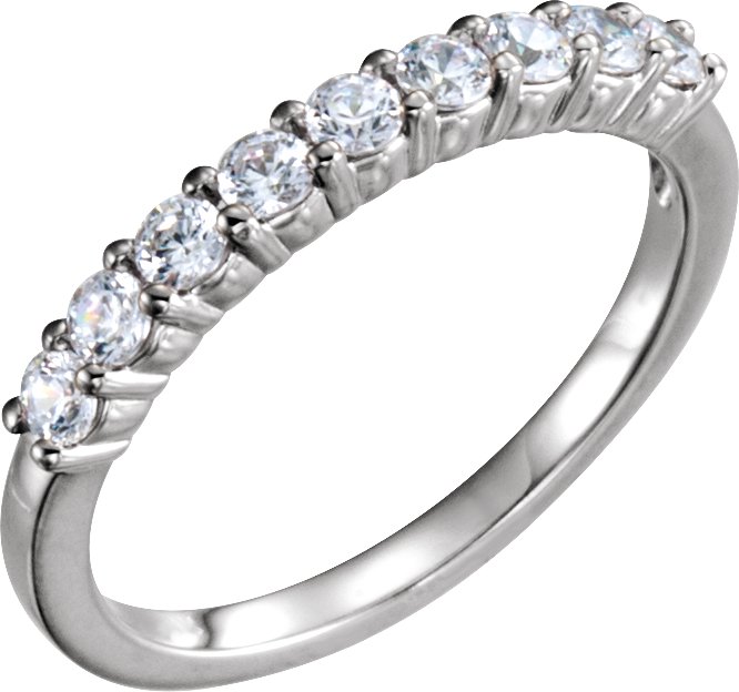 14K White 1/2 CTW Natural Diamond Anniversary Band