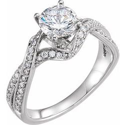 Diamond Semi-mount Twist Engagement Ring or Band
