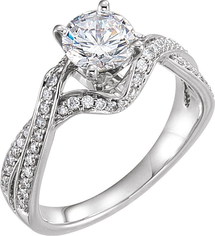 Diamond Semi-mount Twist Engagement Ring or Band