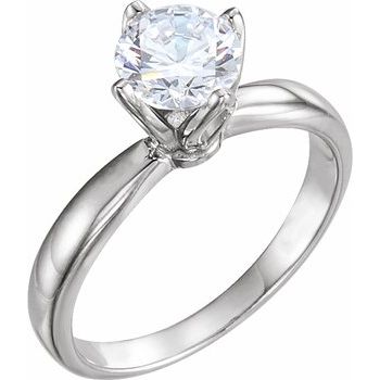 18KY and Platinum Round 4 Prong Tulipset Solitaire .5 Carat Ref 497043