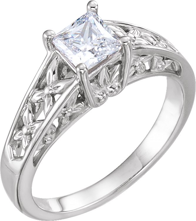 Solitaire Ring Mounting for Square Stone