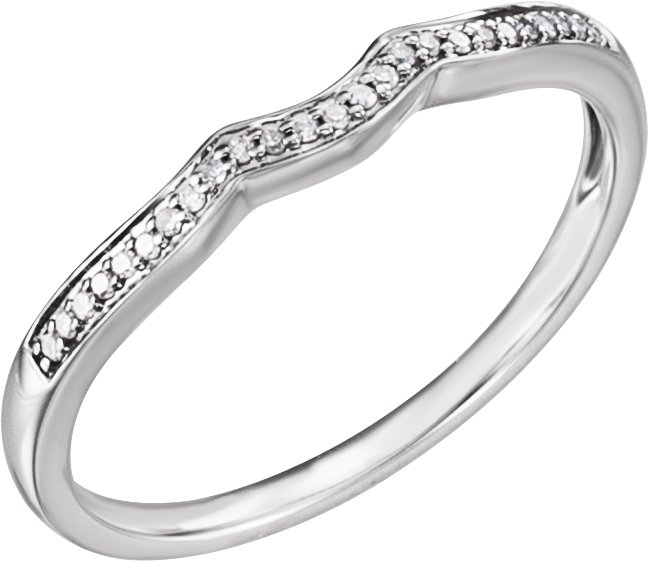 14K White .06 CTW Diamond Band for 4 mm Round Ring