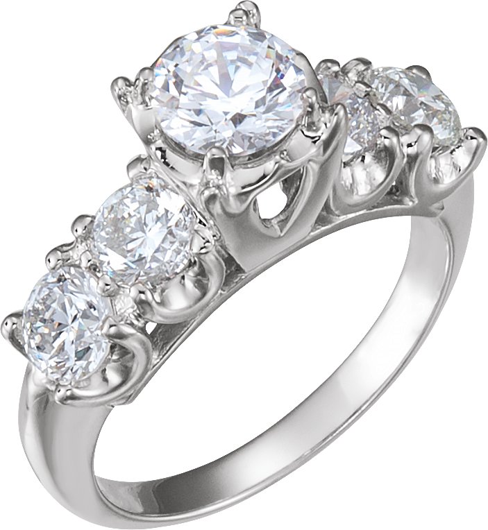 Moissanite 2.33 CTW Engagement Ring with 1 .63 CTW Band Ref 535654