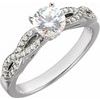 14K White 5.25 mm Round Cubic Zirconia and .20 CTW Diamond Engagement Ring Ref 4675413