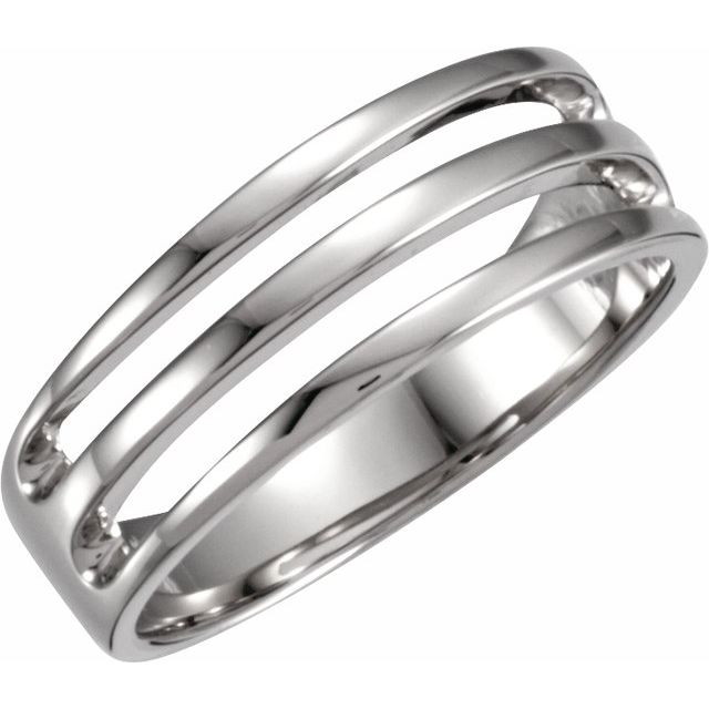 14K White 9 mm Negative Space Band
