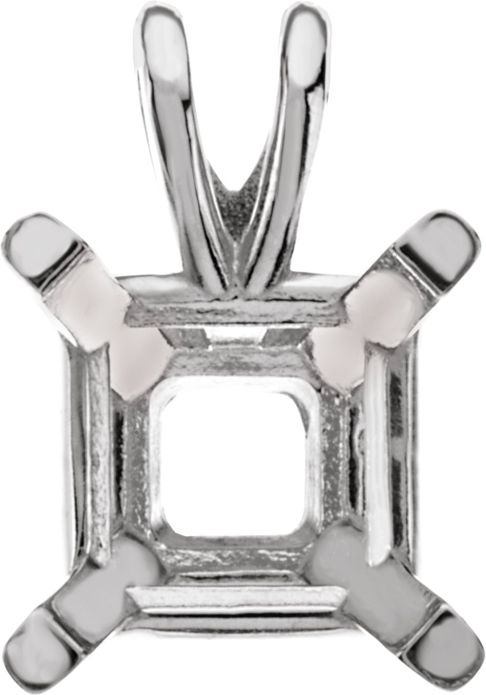 Square 4-Prong Lightweight Pendant