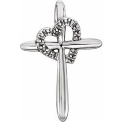 Diamond Cross with Heart Pendant or Mounting