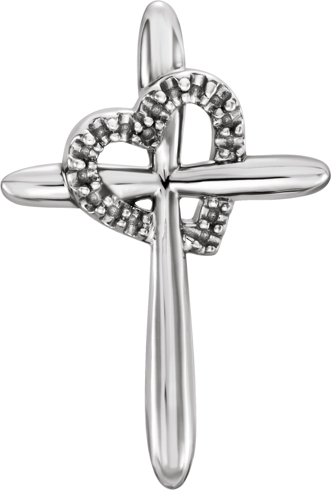 Diamond Cross with Heart Pendant or Mounting