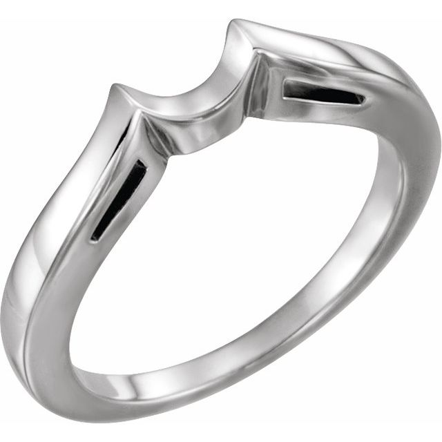 14K White Band for 7.4 mm Round Ring  