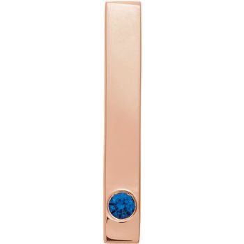 14K Rose Chatham Lab Created Blue Sapphire Family Engravable Bar Slide Pendant Ref. 16233321
