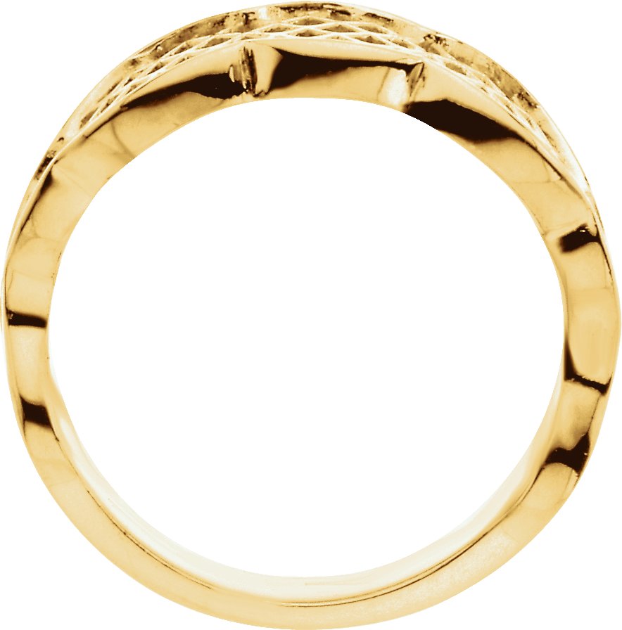 14K Yellow Latticework Band
