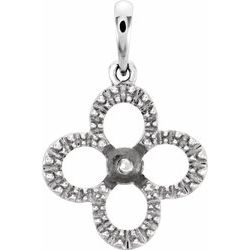 Freshwater Cultured Pearl & Diamond Clover Pendant or Mounting