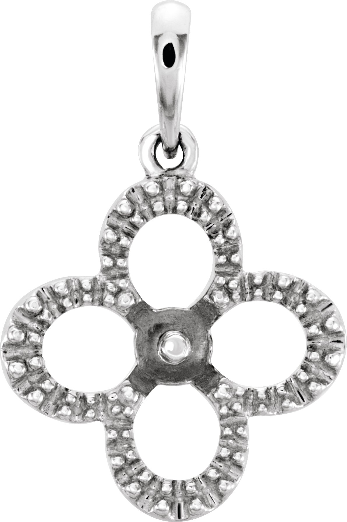 Freshwater Cultured Pearl & Diamond Clover Pendant or Mounting