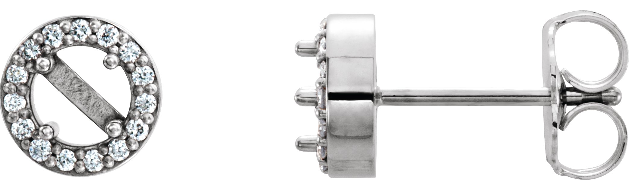 Round 4-Prong Halo-Style Earrings