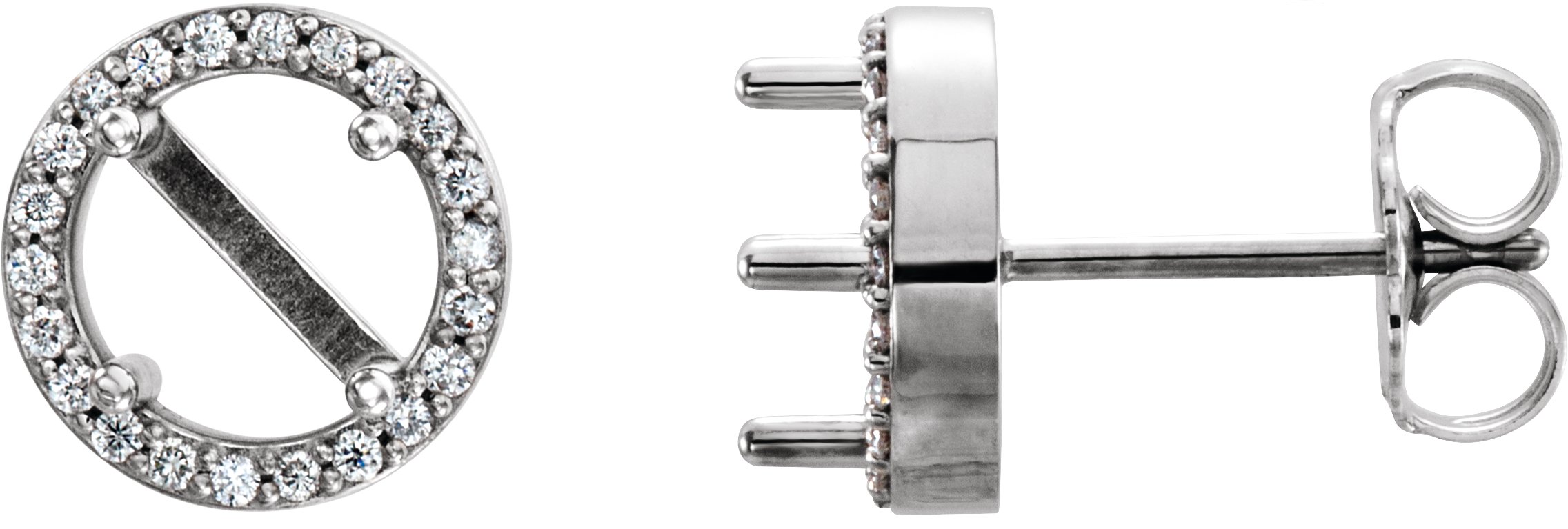 Round 4-Prong Halo-Style Earrings