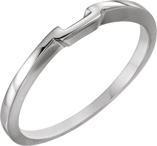 14K White Band for 3.5 mm Solitaire Mounting