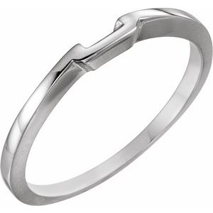14K White Band for 5.5 mm Solitaire Mounting