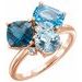 14K Rose Natural Swiss, London, & Sky Blue Topaz & .05 CTW Diamond Ring