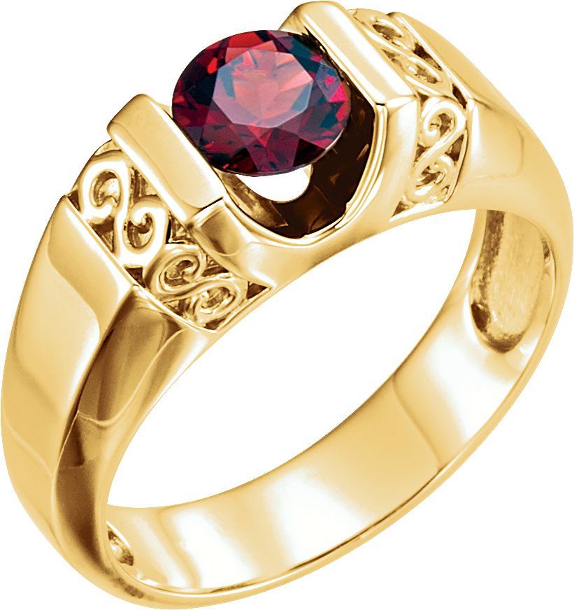 14K Yellow Men's Mozambique Garnet Ring Ref. 12246267