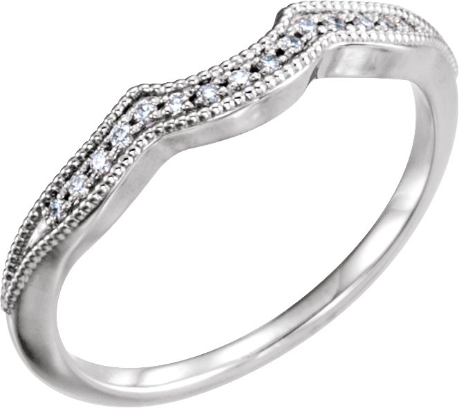 14K White .06 CTW Natural Diamond Matching Band 