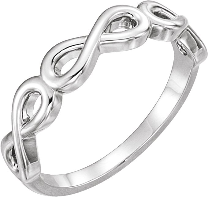 Platinum Stackable Infinity-Inspired Ring