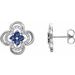 Platinum Natural Blue Sapphire & 1/5 CTW Natural Diamond Clover Earrings