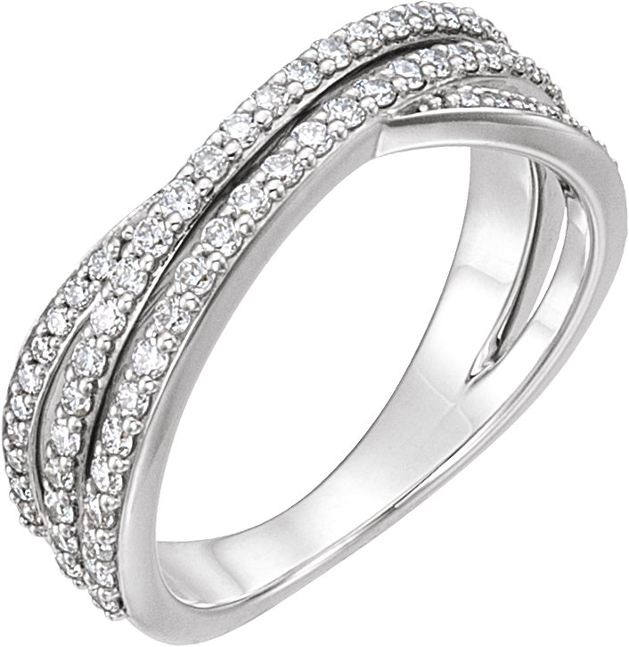 Platinum 1/2 CTW Natural Diamond Criss-Cross Ring