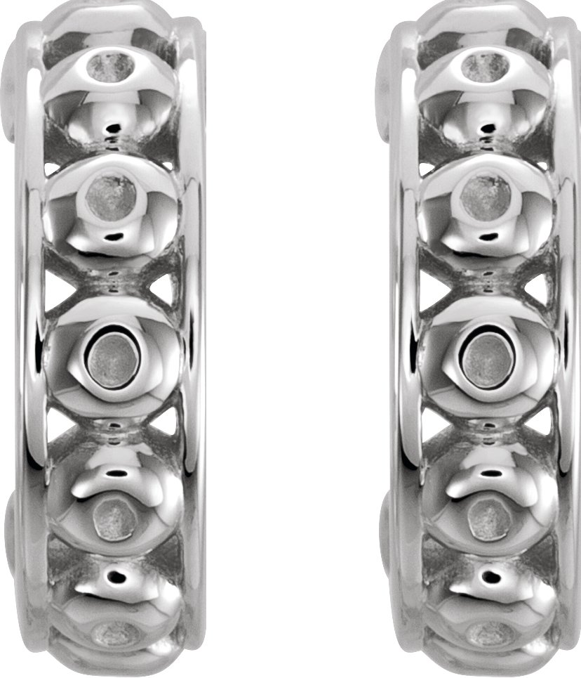 Bezel-Set Hoop Earrings