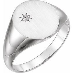 9833 / Mounting / Continuum Sterling Silver / Polished / Men's Signet Ring Mounting