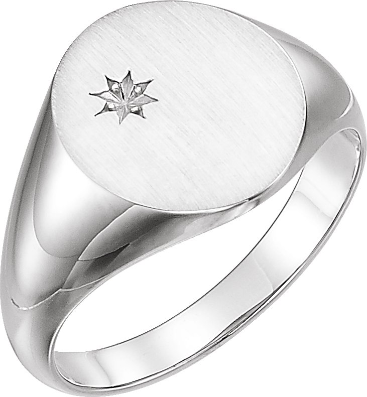 9833 / Mounting / Continuum Sterling Silver / Polished / Men's Signet Ring Mounting