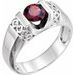 Sterling Silver Natural Mozambique Garnet Ring