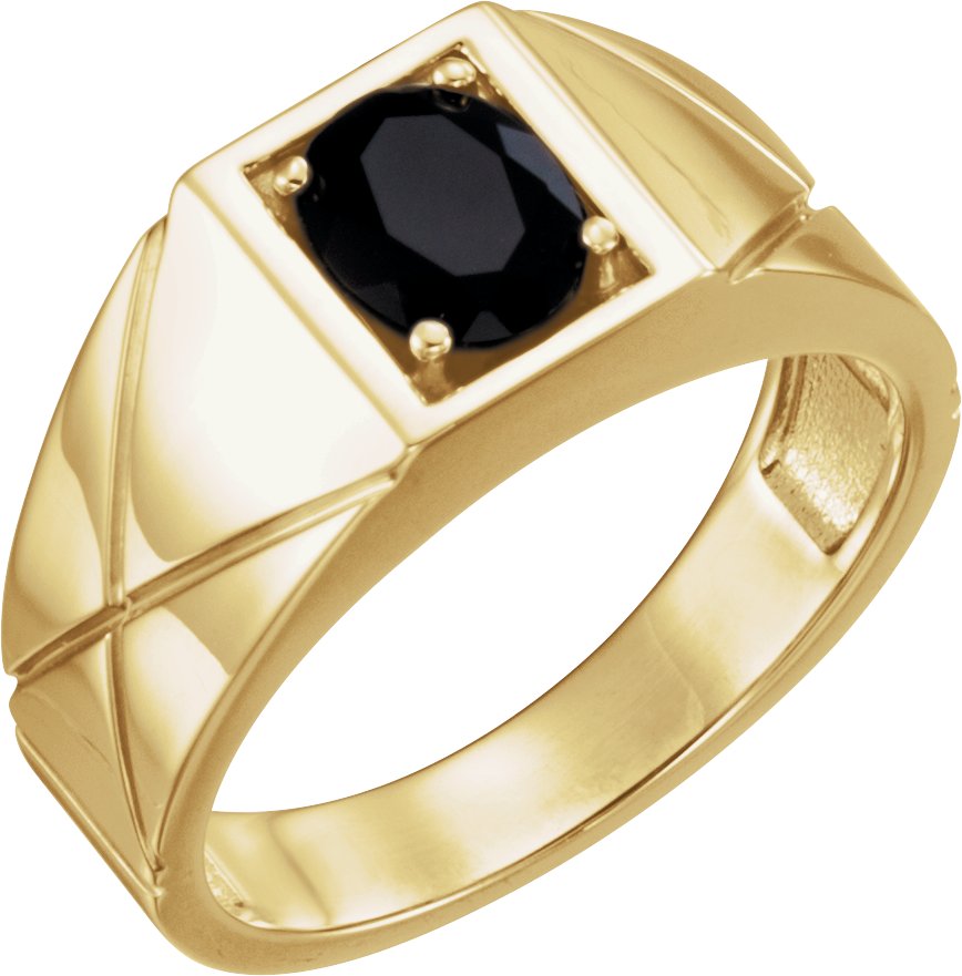 14K Yellow Onyx Ring