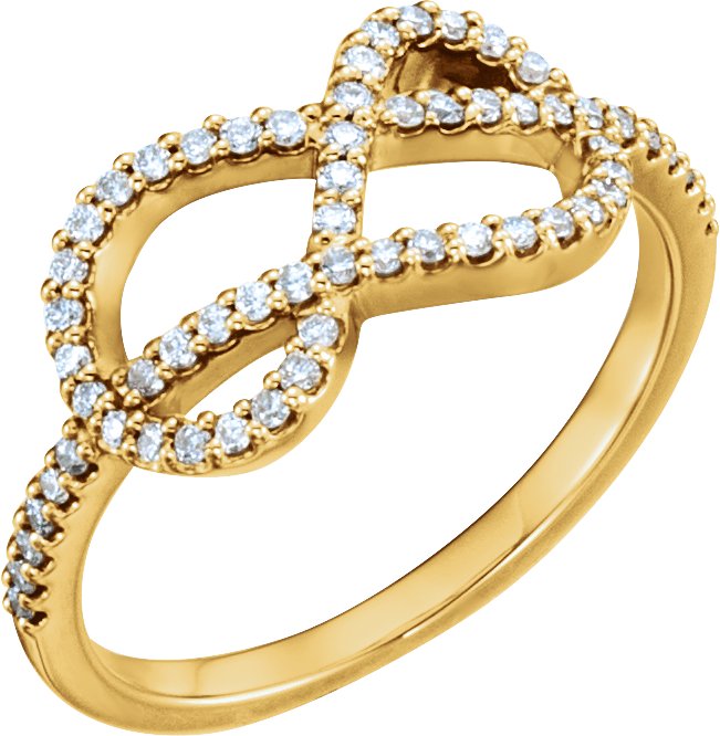 14K Yellow 1/3 CTW Natural Diamond Knot Ring