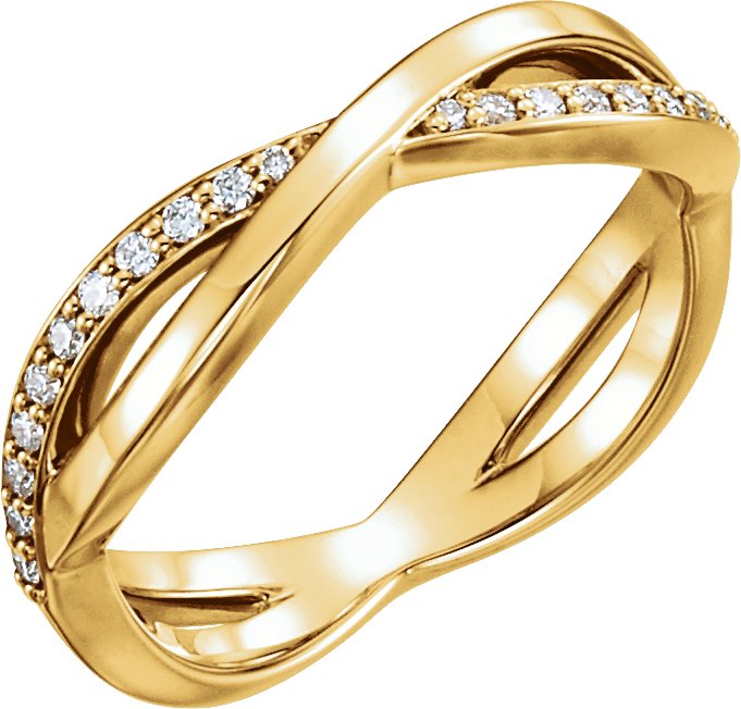 14K Yellow 1/8 CTW Natural Diamond Infinity-Inspired Ring
