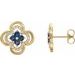 14K Yellow Natural Blue Sapphire & 1/5 CTW Natural Diamond Clover Earrings