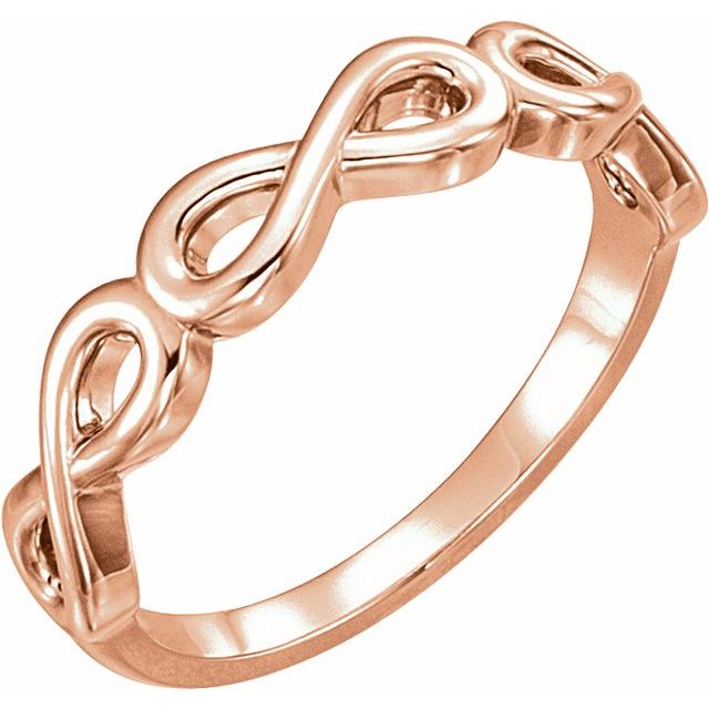 14K Rose Stackable Infinity-Inspired Ring