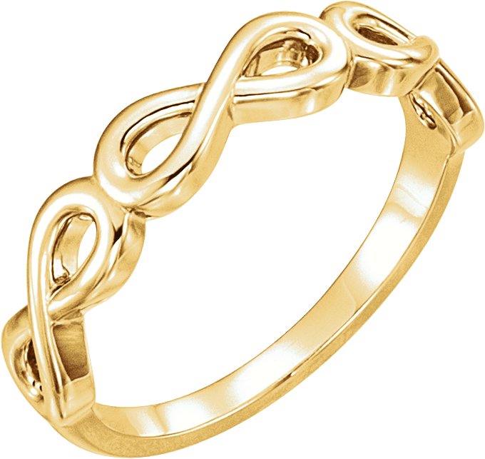 14K Yellow Stackable Infinity-Inspired Ring