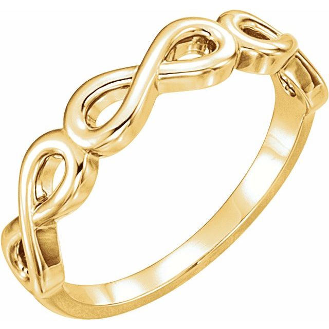 14K Yellow Stackable Infinity-Inspired Ring
