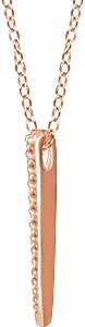 14K Rose 1/4 CTW Natural Diamond Graduated Bar 16-18 Necklace