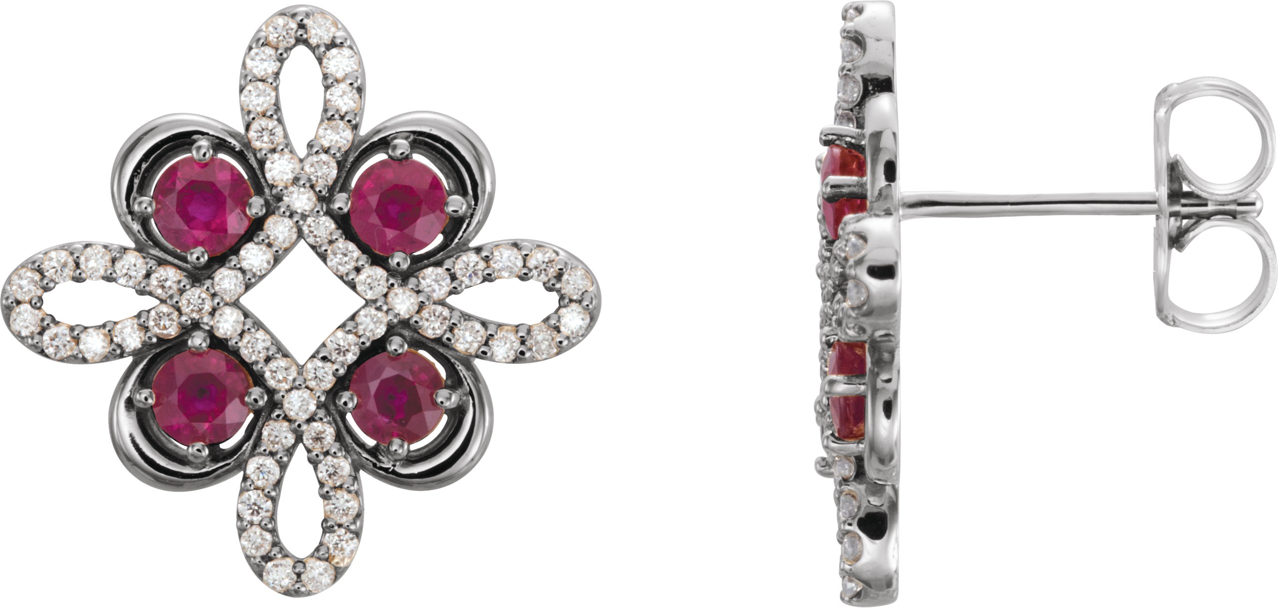 Platinum Ruby and .25 CTW Diamond Earrings Ref 12258319