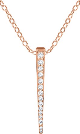 14K Rose 1/4 CTW Diamond Graduated Bar 16-18 Necklace