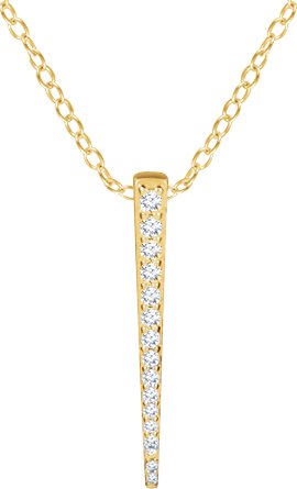 14K Yellow 1/4 CTW Natural Diamond Graduated 16-18" Bar Necklace