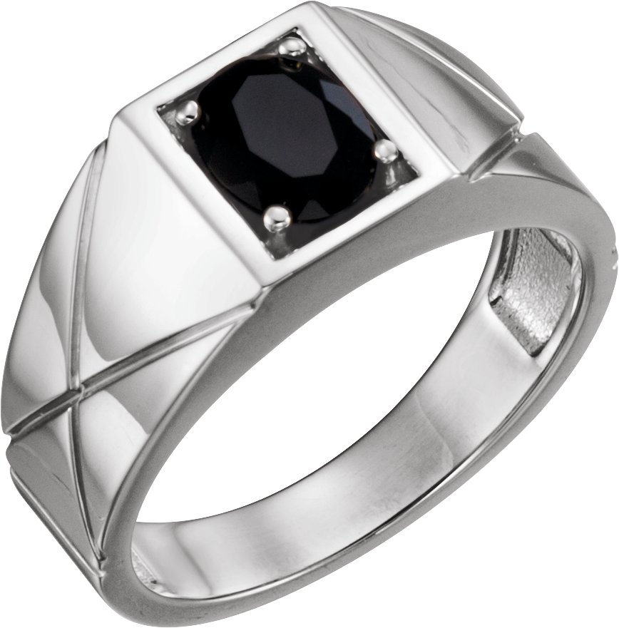 Sterling Silver Natural Black Onyx Ring