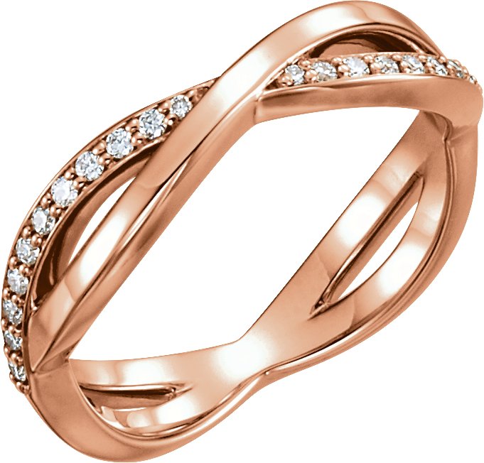 14K Rose 1/5 CTW  Diamond Infinity-Inspired Ring