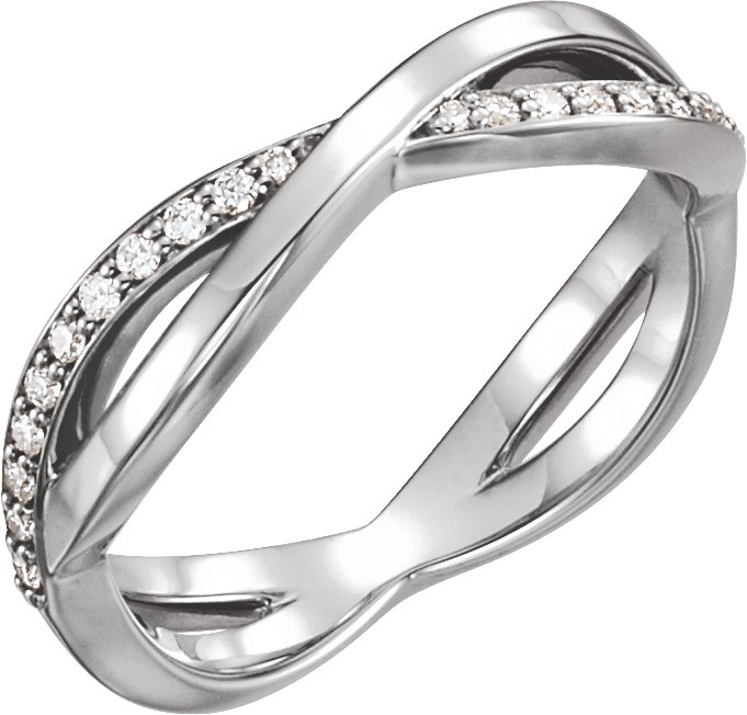 14K White 1/8 CTW Natural Diamond Infinity-Inspired Ring