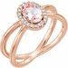 14K Rose Natural Pink Morganite & .08 CTW Natural Diamond Ring