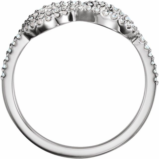 14K White 1/3 CTW Natural Diamond Knot Ring