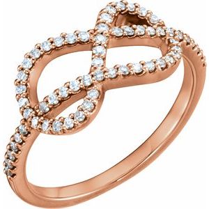 14K Rose 1/3 CTW Natural Diamond Knot Ring