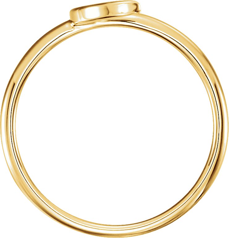 14K Yellow Crescent Ring